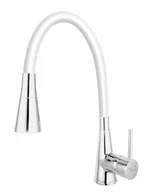 Baterie kuchenne - Ferro Bateria ZUMBA II zlew stojąca z elastyczną wylewką, biała BZA42W - miniaturka - grafika 1