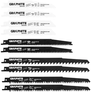 Graphite Brzeszczoty bagnetowe Brzeszczoty do piły szablastej HCS/BIM zestaw 10 szt 56H049 - Akcesoria do urządzeń ogrodniczych - miniaturka - grafika 2