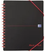 Notesy i bloczki - Black n Red OXFORD Black N 'red notatnik na spotkaniu, A5, spiralgebunden, oprawa wykonana z polipropylenu, perforowane, elastyczny wykonane, kieszonka na monety, rozkładana, czarny 100100893 - miniaturka - grafika 1