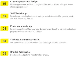 Baseus Crystal Shine Series kabel przewód USB do szybkiego ładowania i transferu danych USB Typ C - USB Typ C 100W 1,2m fioletowy (CAJY000605) - Kable USB - miniaturka - grafika 17
