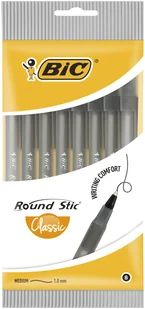 BiC DŁUGOPIS ROUND STICK CZARNY POUCH 8 928498 - Artykuły biurowe - miniaturka - grafika 2