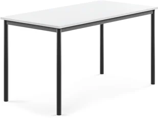 AJ Produkty Stół BORS, 1400x600x720 mm, laminat biały, antracyt - Meble do szkół i przedszkoli - miniaturka - grafika 2