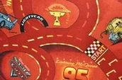 Wykładziny - WYKŁADZINA DYWANOWA DZIECIĘCA CARS 4m szer CZERWONY - miniaturka - grafika 1