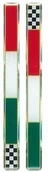 Flagi i akcesoria - Quattroerre 3d naklejka Slim Włochy Flaga checqued 11 x 1 cm DX-SX 14080 - miniaturka - grafika 1