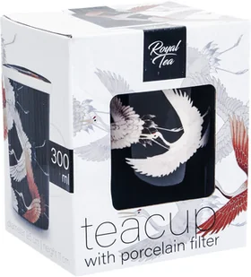 Royal Kubek do herbaty z filtrem, porcelanowy Żurawie Black 300ml - Tea 6007497 - Kubki - miniaturka - grafika 2