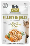 Mokra karma dla kotów - Brit karma mokra dla kotów Care Cat Fillets in Jelly with Fine Trout & Cod 24x85 g - miniaturka - grafika 1
