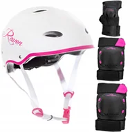 Ochraniacze - Zestaw Raven Kask F511 White/Pink S+Ochraniacze S - miniaturka - grafika 1