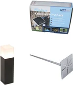 Lampy ogrodowe - QAZQA Słupek zewnętrzny czarne szkło opalowe 30 cm bolec uziemiający i osłona kabla - Dania - miniaturka - grafika 1