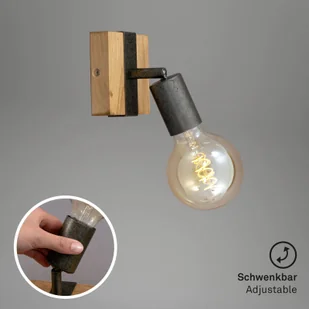 Briloner Lampa ścienna Wood Basic, 1-punktowa - Lampy ścienne - miniaturka - grafika 3