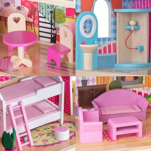 EcoToys Domek dla lalek rezydencja malinowa z windą - Domki dla lalek - miniaturka - grafika 5