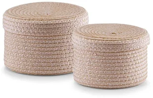 Zeller Okrągłe kosze na akcesoria drobiazgi 2 sztuki w komplecie kolor naturalny B008KZQLYG - Dekoracje domu - miniaturka - grafika 2