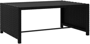 vidaXL Leżaki ze stolikiem, 2 szt., polirattan, czarne - Leżaki ogrodowe - miniaturka - grafika 8