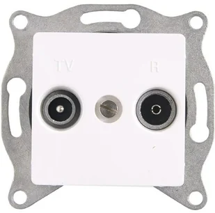 Legrand Gniazdo ścienne CARIVA TV-RD przelotowe Podwójne 773634 biały - Gniazdka elektryczne - miniaturka - grafika 2