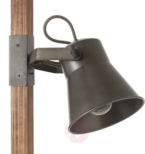 Brilliant Lampa podłogowa Plow 2 spoty, czarna/ciemne drewno - Lampy stojące - miniaturka - grafika 4