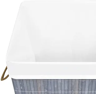 vidaXL Bambusowy kosz na pranie, szary vidaXL - Kosze na bieliznę - miniaturka - grafika 7