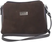 Torebki damskie - Barberini's Listonoszka skórzana z zamszem - Brązowa ciemna 931-11 - miniaturka - grafika 1