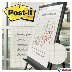 3M Post-It Samoprzylepne arkusze konferencyjne Post-it_ Super Sticky na flipchart 63,5x76,2cm w kratkę do wykresów 30 kart. białe - Etykiety samoprzylepne i bloki etykiet - miniaturka - grafika 5
