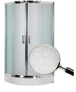 Omnires Health 80x80 profil chrom błyszczący szkło diamond JK2808 LC2 DIAMOND - Kabiny prysznicowe - miniaturka - grafika 2