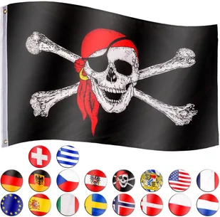 FLAGMASTER FLAGA PIRACKA BANDERA PIRATÓW 120x80 CM NA MASZT 30050169 - Flagi i akcesoria - miniaturka - grafika 5