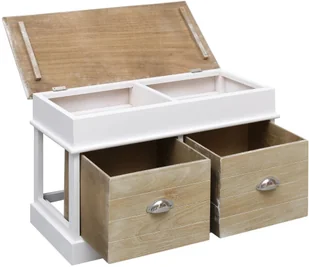 vidaXL Ławka do przedpokoju, 70 x 35 x 45 cm, drewno paulownia vidaXL - Ławki do przedpokoju - miniaturka - grafika 7