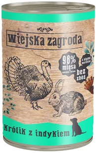 Wiejska Zagroda Karma z królikiem i indykiem dla psa 400g - Mokra karma dla psów - miniaturka - grafika 3