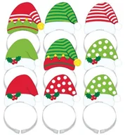 Dodatki do strojów karnawałowych - Amscan Opaska na głowę Św. Mikołaj i Elf 9 szt. w komplecie 398910 - miniaturka - grafika 1