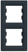 Klawisze i ramki - Schneider Electric Ramka podwójna Asfora pionowa antracyt EPH5811271 - miniaturka - grafika 1