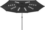 Parasole ogrodowe - vidaXL Parasol ogrodowy z LED i metalowym słupkiem, 400 cm, czarny 312536 - miniaturka - grafika 1