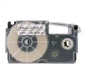 Papier do drukarek - Casio Taśma zamiennik XR-24X1, 24mm x 8m, czarny druk / przezroczysty podkład - miniaturka - grafika 1