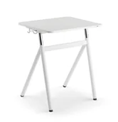 Meble do szkół i przedszkoli - AJ Produkty Biurko szkolne z regulacją wysokości ASCEND, szary laminat, biały - miniaturka - grafika 1