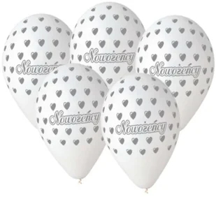 Gemar Balon Premium, "Nowożeńcy", biały, 12", 5 sztuk - Kubki dla dzieci Gemar Balon Premium, "Nowożeńcy", biały, 12", 5 sztuk - Kubki dla dzieci - miniaturka - grafika 2