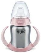 Kubki dla dzieci - NUK Learner Cup, korpus butelki z wysokiej jakości stali szlachetnej, trwały i higieniczny, 1 sztuka, 125 ml Rosa - miniaturka - grafika 1