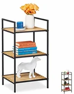 Półki i regały dla dzieci - Relaxdays Relaxdays regał stojący, 3 poziomy, bambus i metal, otwarta półka na książki, przedpokój, wys. x szer. x gł.: 71 x 39 x 32,5 cm, brązowo-czarny, bambusowy, żelazo - miniaturka - grafika 1