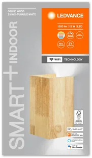 LEDVANCE SMART+ LEDVANCE SMART+ WiFi Orbis Wall Wood, 21 x 11 cm - Lampy ścienne - miniaturka - grafika 2