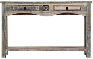 vidaXL Stolik typu konsola, 120x40x75 cm, lite drewno z odzysku - Konsole i sekretarzyki - miniaturka - grafika 3