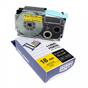 Papier do drukarek - Casio Taśma zamiennik R11YW 18mm x 2,5m termokurczliwa, czarny druk / żółty podkład - miniaturka - grafika 1