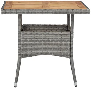 vidaXL 5-częściowy zestaw mebli ogrodowych, szary, polirattan i akacja 3058323 - Meble ogrodowe - miniaturka - grafika 4