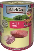 Mokra karma dla psów - Mac's Mac's Dog Adult Mokra karma z cielęciną i kaczką 400g - miniaturka - grafika 1
