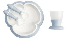 Baby Bjorn Zestaw do karmienia, Powder Blue - Zestawy naczyń dla dzieci - miniaturka - grafika 2