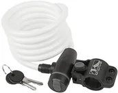 Zabezpieczenia do roweru - M-Wave Mosiądz Schlager rower uchwyt na zamek rowerowy spiralny Biały dł. = 180 cm,  10 MM Clip-On - 233862 - miniaturka - grafika 1