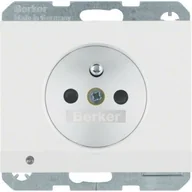 Gniazdka elektryczne - Hager Polo sp. z o.o. Gniazdo pojedyncze z/u LED biały połysk K.1 6765107009 - miniaturka - grafika 1