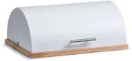 Chlebaki - Zeller 27283 chlebak, metalowy z elementami drewna kauczukowego, biały 27283 - miniaturka - grafika 1