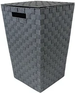 Kosze na bieliznę - JVL kosz na pranie, kształt stożkowaty, chowane uchwyty, kolor szary 35-13-310G - miniaturka - grafika 1