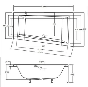 Besco Wanna 150x85 Intima Prawa + Syfon - Wanny - miniaturka - grafika 6