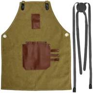 Peleryny fryzjerskie - Gepard Peleryna Fryzjerska Fartuch Skórzany Do Salonu ZIELONY K-39 - miniaturka - grafika 1