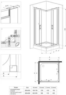 Deante FUNKIA 90x90 KYC N41K - Kabiny prysznicowe - miniaturka - grafika 5