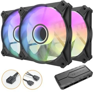Darkflash Wentylator  Infinity 8 Czarny 3-pack + Hub Infinty 8 3in1 - Wentylatory komputerowe - miniaturka - grafika 2