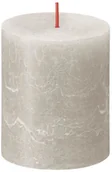 Świece - Bolsius Świeca pieńkowa Rustic Shine szara wys. 8 cm - miniaturka - grafika 1