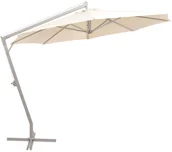 Parasole ogrodowe - vidaXL Parasol ogrodowy, wiszący, 350 cm, słupek aluminiowy, piaskowy - miniaturka - grafika 1
