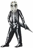 Stroje karnawałowe - Smiffys smiffy kroki  Unisex T-Rex szkielet kostium dla dzieci, do garnituru, maska na ogon i pełny korpus z linsenfoermigen oczy 3d, czarny, l, czarny 48006L - miniaturka - grafika 1